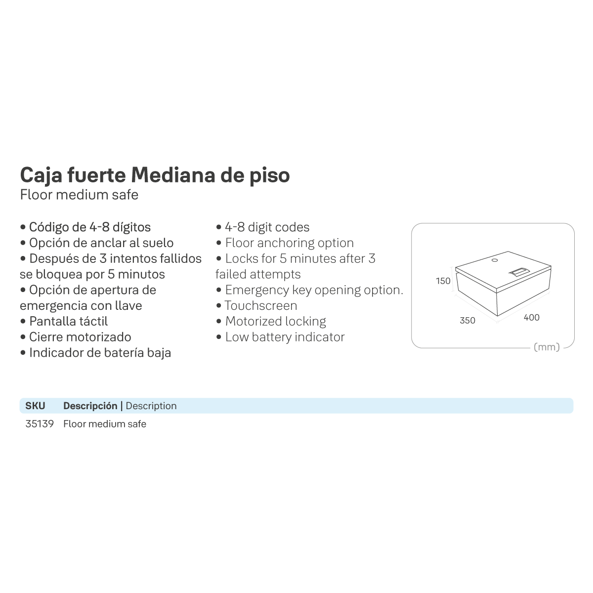 Caja fuerte mediana de piso - Imagen 3