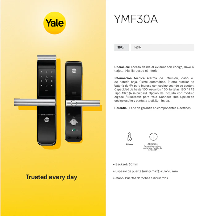 Cerradura Digital YMF30A + Módulo para abrir desde el celular - Imagen 6